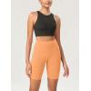 imageODODOS Womens Tummy Control Biker Shorts 20 with Pockets High Waist Athletic Workout Yoga Shorts35 5quot 8quot  10quot InseamNeon Orange