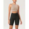imageODODOS Womens Tummy Control Biker Shorts 20 with Pockets High Waist Athletic Workout Yoga Shorts35 5quot 8quot  10quot InseamOnyx Black Grey