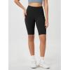 imageODODOS Womens Tummy Control Biker Shorts 20 with Pockets High Waist Athletic Workout Yoga Shorts35 5quot 8quot  10quot InseamOnyx Black Grey