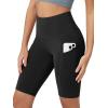 imageODODOS Womens Tummy Control Biker Shorts 20 with Pockets High Waist Athletic Workout Yoga Shorts35 5quot 8quot  10quot InseamOnyx Black Grey