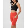 imageODODOS Womens Tummy Control Biker Shorts 20 with Pockets High Waist Athletic Workout Yoga Shorts35 5quot 8quot  10quot InseamOrange Red