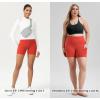 imageODODOS Womens Tummy Control Biker Shorts 20 with Pockets High Waist Athletic Workout Yoga Shorts35 5quot 8quot  10quot InseamOrange Red