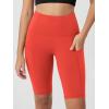 imageODODOS Womens Tummy Control Biker Shorts 20 with Pockets High Waist Athletic Workout Yoga Shorts35 5quot 8quot  10quot InseamOrange Red