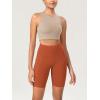 imageODODOS Womens Tummy Control Biker Shorts 20 with Pockets High Waist Athletic Workout Yoga Shorts35 5quot 8quot  10quot InseamOrange Rust