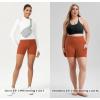 imageODODOS Womens Tummy Control Biker Shorts 20 with Pockets High Waist Athletic Workout Yoga Shorts35 5quot 8quot  10quot InseamOrange Rust