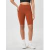 imageODODOS Womens Tummy Control Biker Shorts 20 with Pockets High Waist Athletic Workout Yoga Shorts35 5quot 8quot  10quot InseamOrange Rust
