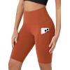 imageODODOS Womens Tummy Control Biker Shorts 20 with Pockets High Waist Athletic Workout Yoga Shorts35 5quot 8quot  10quot InseamOrange Rust