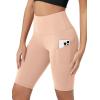 imageODODOS Womens Tummy Control Biker Shorts 20 with Pockets High Waist Athletic Workout Yoga Shorts35 5quot 8quot  10quot InseamPeach