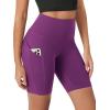 imageODODOS Womens Tummy Control Biker Shorts 20 with Pockets High Waist Athletic Workout Yoga Shorts35 5quot 8quot  10quot InseamPlum Purple