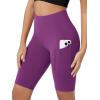imageODODOS Womens Tummy Control Biker Shorts 20 with Pockets High Waist Athletic Workout Yoga Shorts35 5quot 8quot  10quot InseamPlum Purple