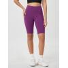 imageODODOS Womens Tummy Control Biker Shorts 20 with Pockets High Waist Athletic Workout Yoga Shorts35 5quot 8quot  10quot InseamPlum Purple