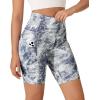 imageODODOS Womens Tummy Control Biker Shorts 20 with Pockets High Waist Athletic Workout Yoga Shorts35 5quot 8quot  10quot InseamPurple Gray Line