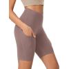 imageODODOS Womens Tummy Control Biker Shorts 20 with Pockets High Waist Athletic Workout Yoga Shorts35 5quot 8quot  10quot InseamPurple Taupe