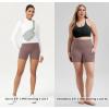 imageODODOS Womens Tummy Control Biker Shorts 20 with Pockets High Waist Athletic Workout Yoga Shorts35 5quot 8quot  10quot InseamPurple Taupe