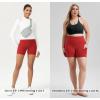 imageODODOS Womens Tummy Control Biker Shorts 20 with Pockets High Waist Athletic Workout Yoga Shorts35 5quot 8quot  10quot InseamRed