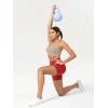imageODODOS Womens Tummy Control Biker Shorts 20 with Pockets High Waist Athletic Workout Yoga Shorts35 5quot 8quot  10quot InseamRed