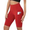 imageODODOS Womens Tummy Control Biker Shorts 20 with Pockets High Waist Athletic Workout Yoga Shorts35 5quot 8quot  10quot InseamRed