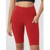imageODODOS Womens Tummy Control Biker Shorts 20 with Pockets High Waist Athletic Workout Yoga Shorts35 5quot 8quot  10quot InseamRed