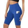 imageODODOS Womens Tummy Control Biker Shorts 20 with Pockets High Waist Athletic Workout Yoga Shorts35 5quot 8quot  10quot InseamRoyal Blue