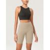imageODODOS Womens Tummy Control Biker Shorts 20 with Pockets High Waist Athletic Workout Yoga Shorts35 5quot 8quot  10quot InseamShaker Beige
