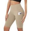 imageODODOS Womens Tummy Control Biker Shorts 20 with Pockets High Waist Athletic Workout Yoga Shorts35 5quot 8quot  10quot InseamShaker Beige