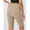 imageODODOS Womens Tummy Control Biker Shorts 20 with Pockets High Waist Athletic Workout Yoga Shorts35 5quot 8quot  10quot InseamShaker Beige