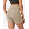 imageODODOS Womens Tummy Control Biker Shorts 20 with Pockets High Waist Athletic Workout Yoga Shorts35 5quot 8quot  10quot InseamShaker Beige