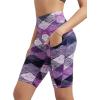 imageODODOS Womens Tummy Control Biker Shorts 20 with Pockets High Waist Athletic Workout Yoga Shorts35 5quot 8quot  10quot InseamSketched Chevron