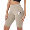 imageODODOS Womens Tummy Control Biker Shorts 20 with Pockets High Waist Athletic Workout Yoga Shorts35 5quot 8quot  10quot InseamTaupe