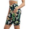 imageODODOS Womens Tummy Control Biker Shorts 20 with Pockets High Waist Athletic Workout Yoga Shorts35 5quot 8quot  10quot InseamTropical Flower