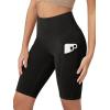 imageODODOS Womens Tummy Control Biker Shorts 20 with Pockets High Waist Athletic Workout Yoga Shorts35 5quot 8quot  10quot InseamWave Black
