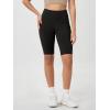 imageODODOS Womens Tummy Control Biker Shorts 20 with Pockets High Waist Athletic Workout Yoga Shorts35 5quot 8quot  10quot InseamWave Black