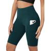 imageODODOS Womens Tummy Control Biker Shorts 20 with Pockets High Waist Athletic Workout Yoga Shorts35 5quot 8quot  10quot InseamWave Forest Teal