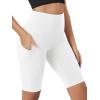 imageODODOS Womens Tummy Control Biker Shorts 20 with Pockets High Waist Athletic Workout Yoga Shorts35 5quot 8quot  10quot InseamWhite