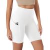 imageODODOS Womens Tummy Control Biker Shorts 20 with Pockets High Waist Athletic Workout Yoga Shorts35 5quot 8quot  10quot InseamWhite