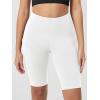 imageODODOS Womens Tummy Control Biker Shorts 20 with Pockets High Waist Athletic Workout Yoga Shorts35 5quot 8quot  10quot InseamWhite