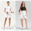 imageODODOS Womens Tummy Control Biker Shorts 20 with Pockets High Waist Athletic Workout Yoga Shorts35 5quot 8quot  10quot InseamWhite
