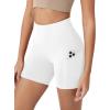 imageODODOS Womens Tummy Control Biker Shorts 20 with Pockets High Waist Athletic Workout Yoga Shorts35 5quot 8quot  10quot InseamWhite