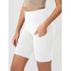 imageODODOS Womens Tummy Control Biker Shorts 20 with Pockets High Waist Athletic Workout Yoga Shorts35 5quot 8quot  10quot InseamWhite