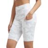 imageODODOS Womens Tummy Control Biker Shorts 20 with Pockets High Waist Athletic Workout Yoga Shorts35 5quot 8quot  10quot InseamWhite Camo
