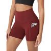 imageODODOS Womens Tummy Control Biker Shorts 20 with Pockets High Waist Athletic Workout Yoga Shorts35 5quot 8quot  10quot InseamBrick Red