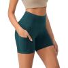 imageODODOS Womens Tummy Control Biker Shorts 20 with Pockets High Waist Athletic Workout Yoga Shorts35 5quot 8quot  10quot InseamWave Forest Teal