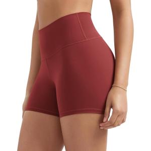 imageODODOS Tummy Control Compression Shorts for Women 4quot  6quot  8quot  10quot High Waist Workout Biker Shorts with Inner PocketBrick Red