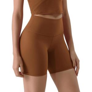 imageODODOS Tummy Control Compression Shorts for Women 4quot  6quot  8quot  10quot High Waist Workout Biker Shorts with Inner PocketCaramel