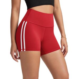 imageODODOS Tummy Control Compression Shorts for Women 4quot  6quot  8quot  10quot High Waist Workout Biker Shorts with Inner PocketPiping Red