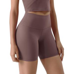 imageODODOS Tummy Control Compression Shorts for Women 4quot  6quot  8quot  10quot High Waist Workout Biker Shorts with Inner PocketPurple Taupe