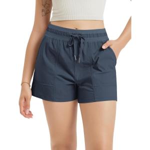 imageODODOS Womens Athletic Shorts 35 High Waisted Lightweight Ripstop Quick Dry Workout Running Casual Shorts with PocketsDeep Navy