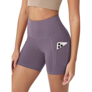 imageODODOS Womens Tummy Control Biker Shorts 20 with Pockets High Waist Athletic Workout Yoga Shorts35 5quot 8quot  10quot InseamAsh Violet