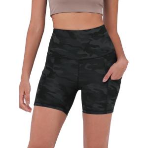 imageODODOS Womens Tummy Control Biker Shorts 20 with Pockets High Waist Athletic Workout Yoga Shorts35 5quot 8quot  10quot InseamCamo Dark Gray