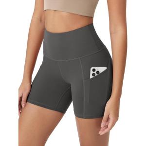 imageODODOS Womens Tummy Control Biker Shorts 20 with Pockets High Waist Athletic Workout Yoga Shorts35 5quot 8quot  10quot InseamCharcoal